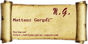 Mattesz Gergő névjegykártya