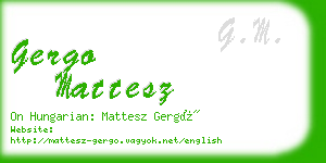 gergo mattesz business card